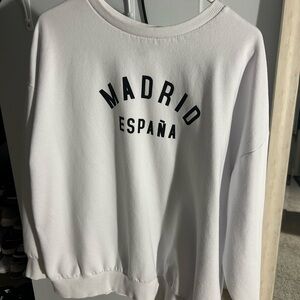 Primark White Madrid España Sweatshirt